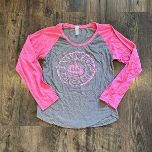 GUC Women's Salt Creek Navy Pier Chicago Long Sleeve Baseball Style Shirt, XL